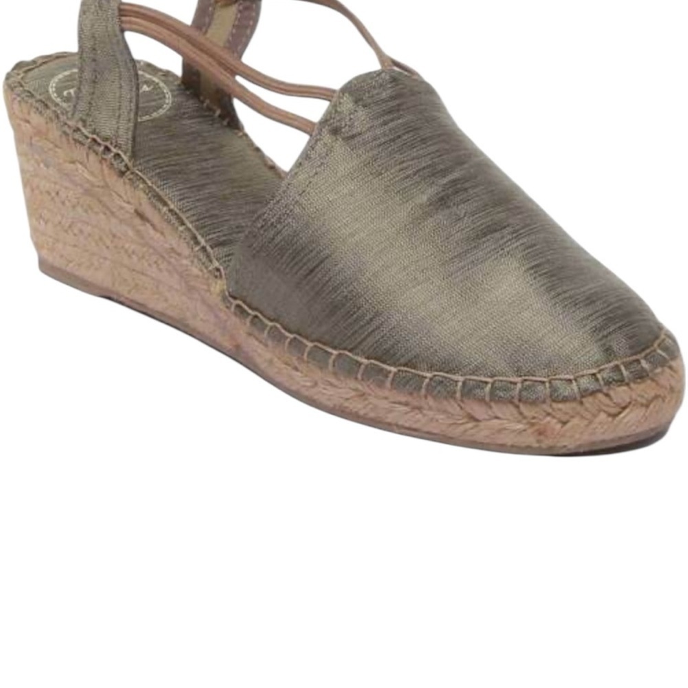 Toni Pons size 40 NEW wool “wld” Chic Metallic Wedge Espadrilles